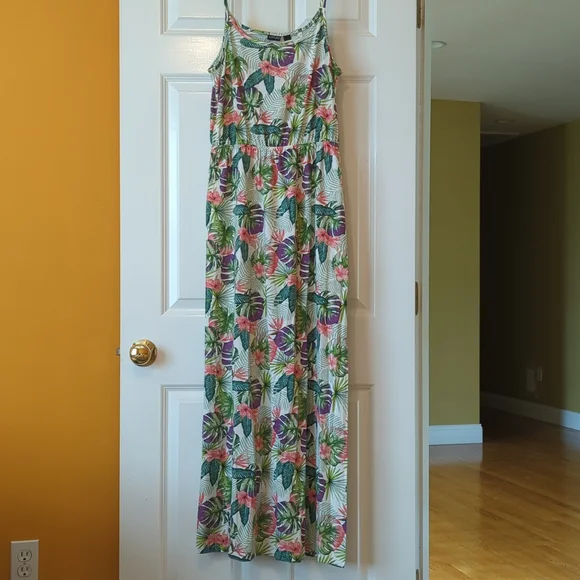 chinese dress ladies Womens Tie Shoulder Silk Maxi Dress in Print